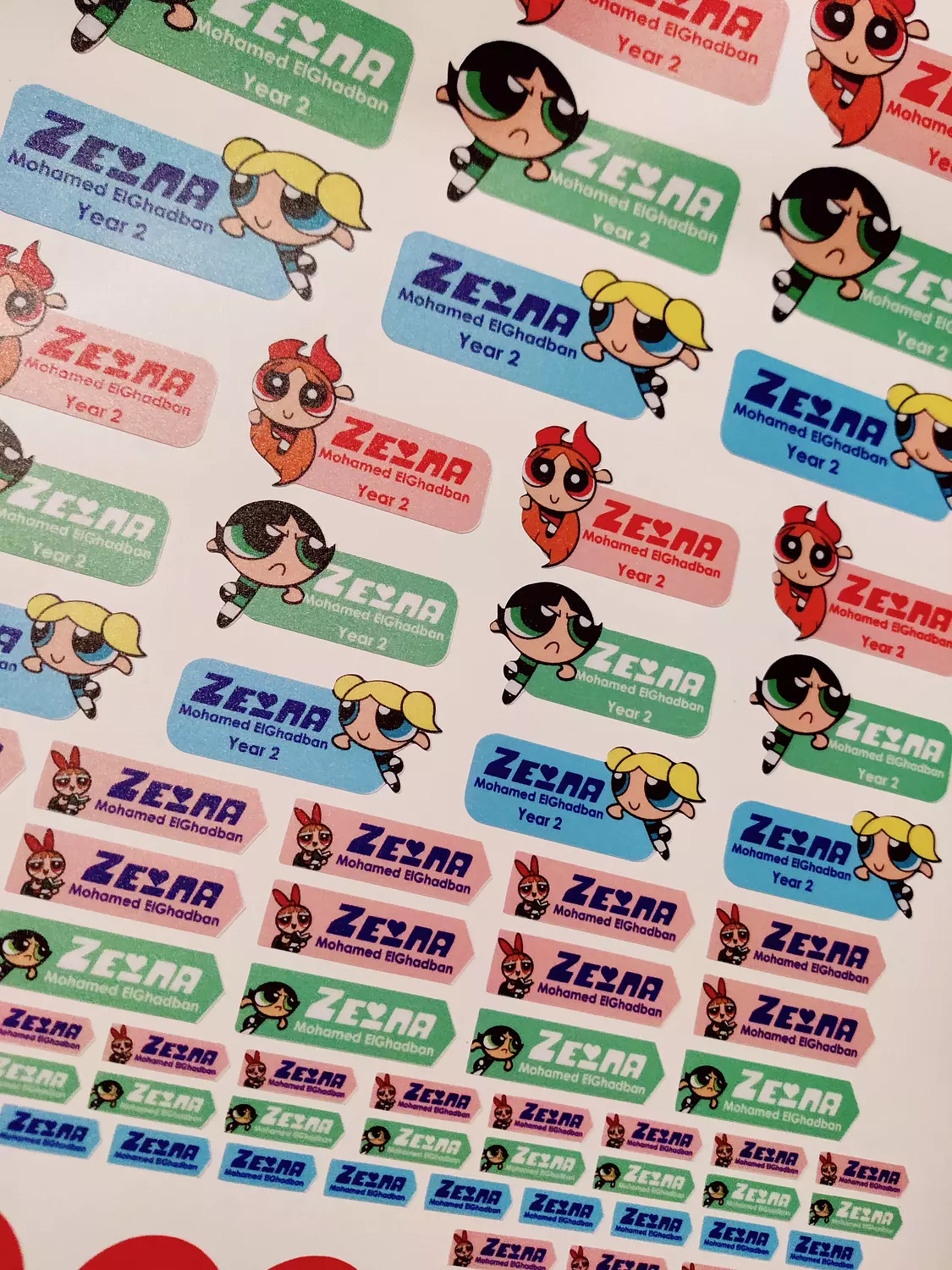 Powerpuff Girls School Labels Stickies | Eye Candy