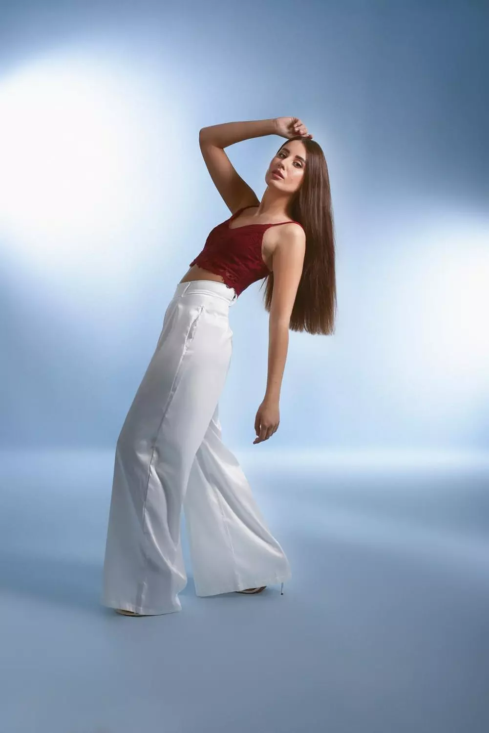 White Satin Pants image