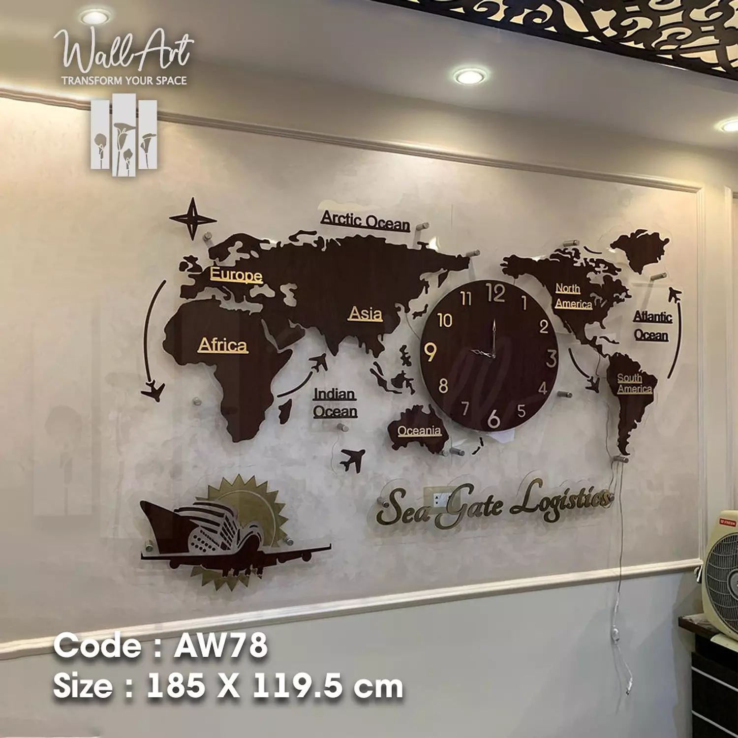 AW78-Lighted Acrylic World Map 6