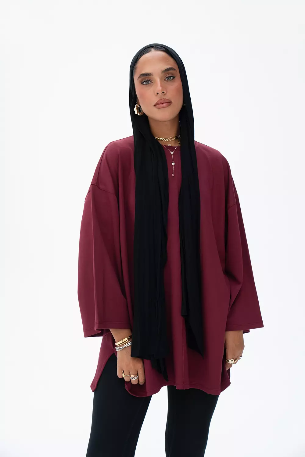 The Everyday Flow Top in Burgundy 1