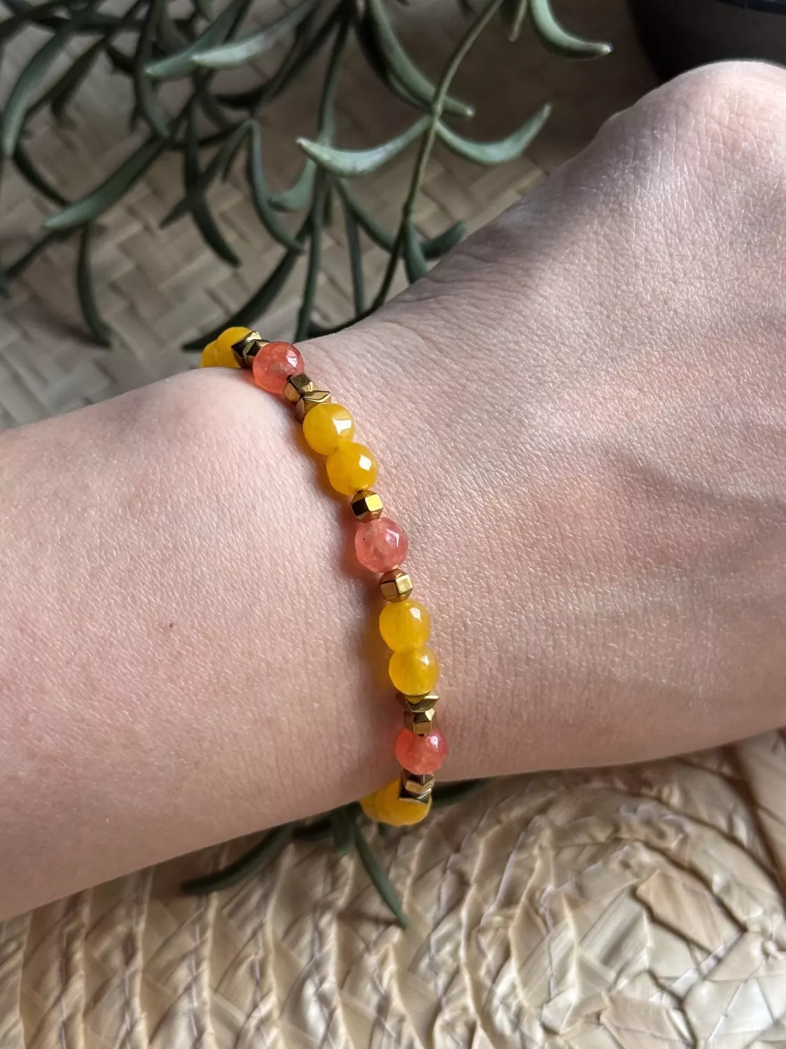 Hematite / Agate Yellows Bracelet ( Stock ) 3