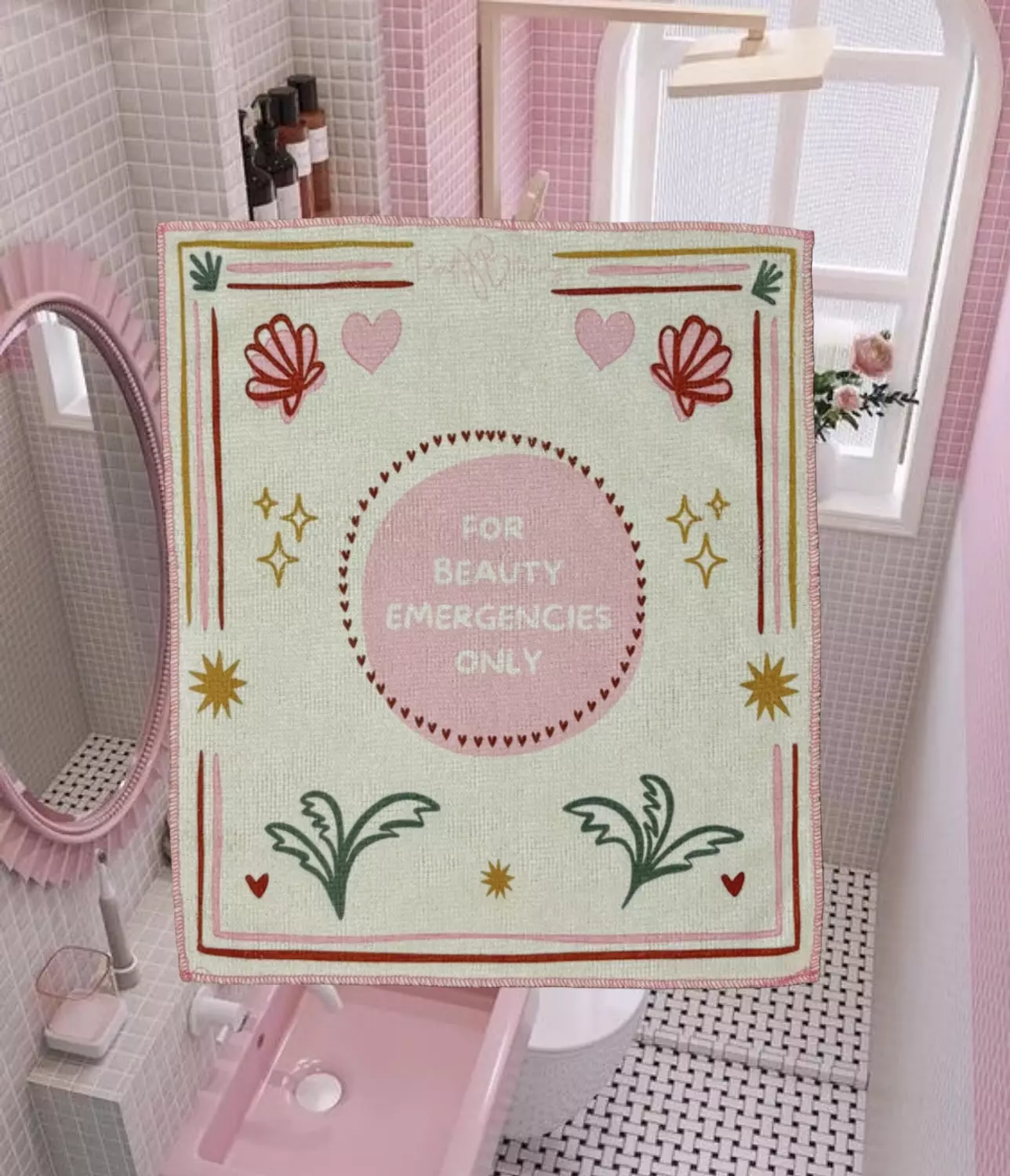 pretty emergency face towel