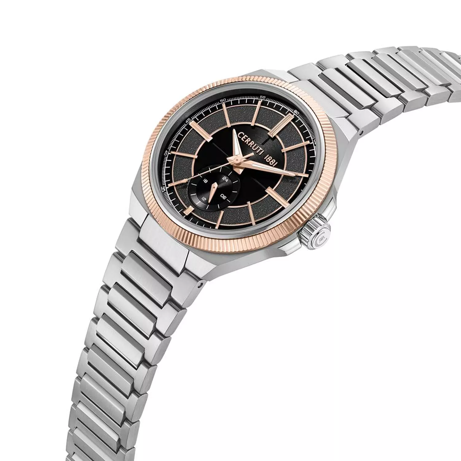 Cerruti 1881 Black Dual-Time Two-Tone Watch CIWGK0084403 1