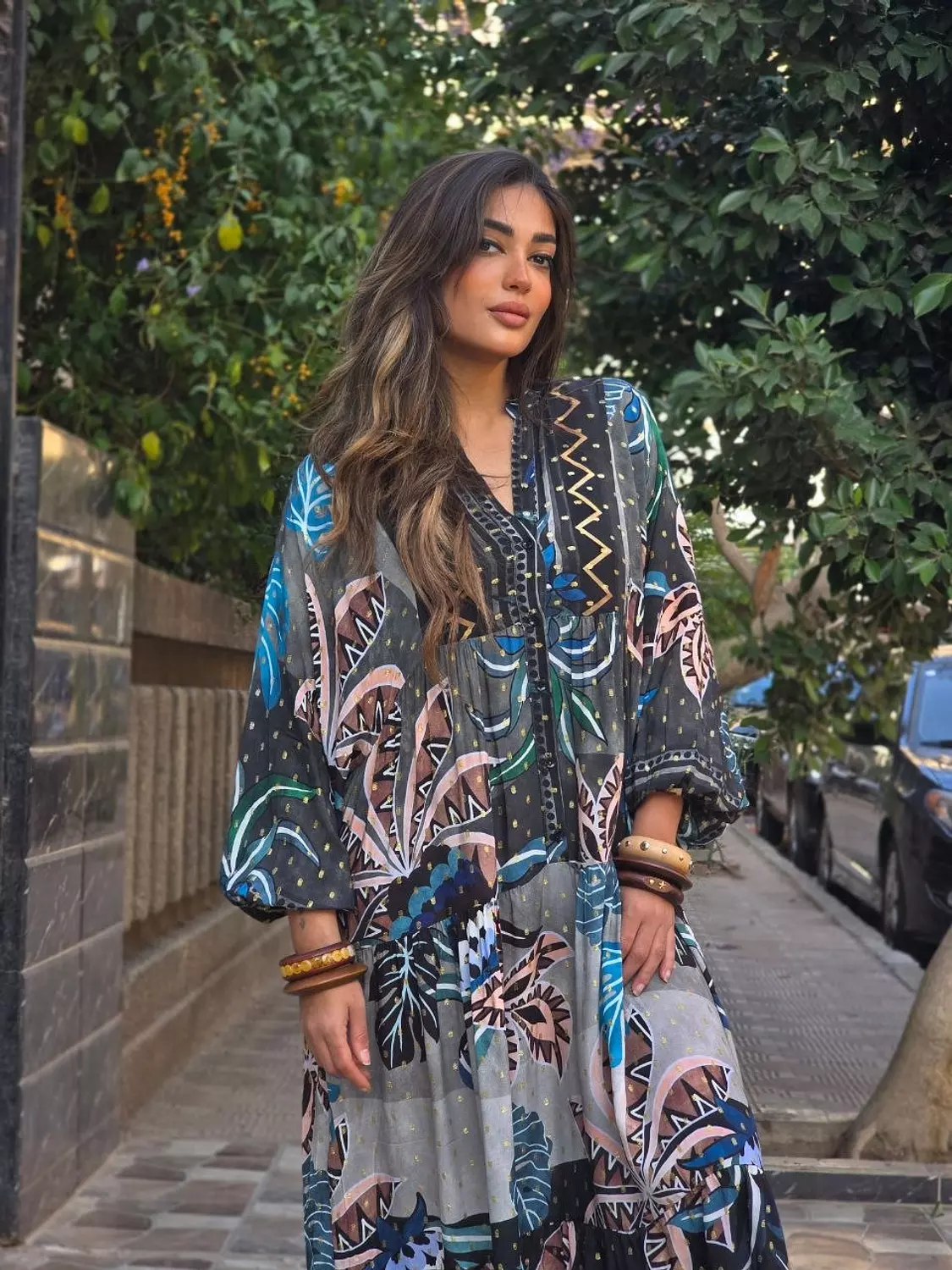 Multicolour boho dress image