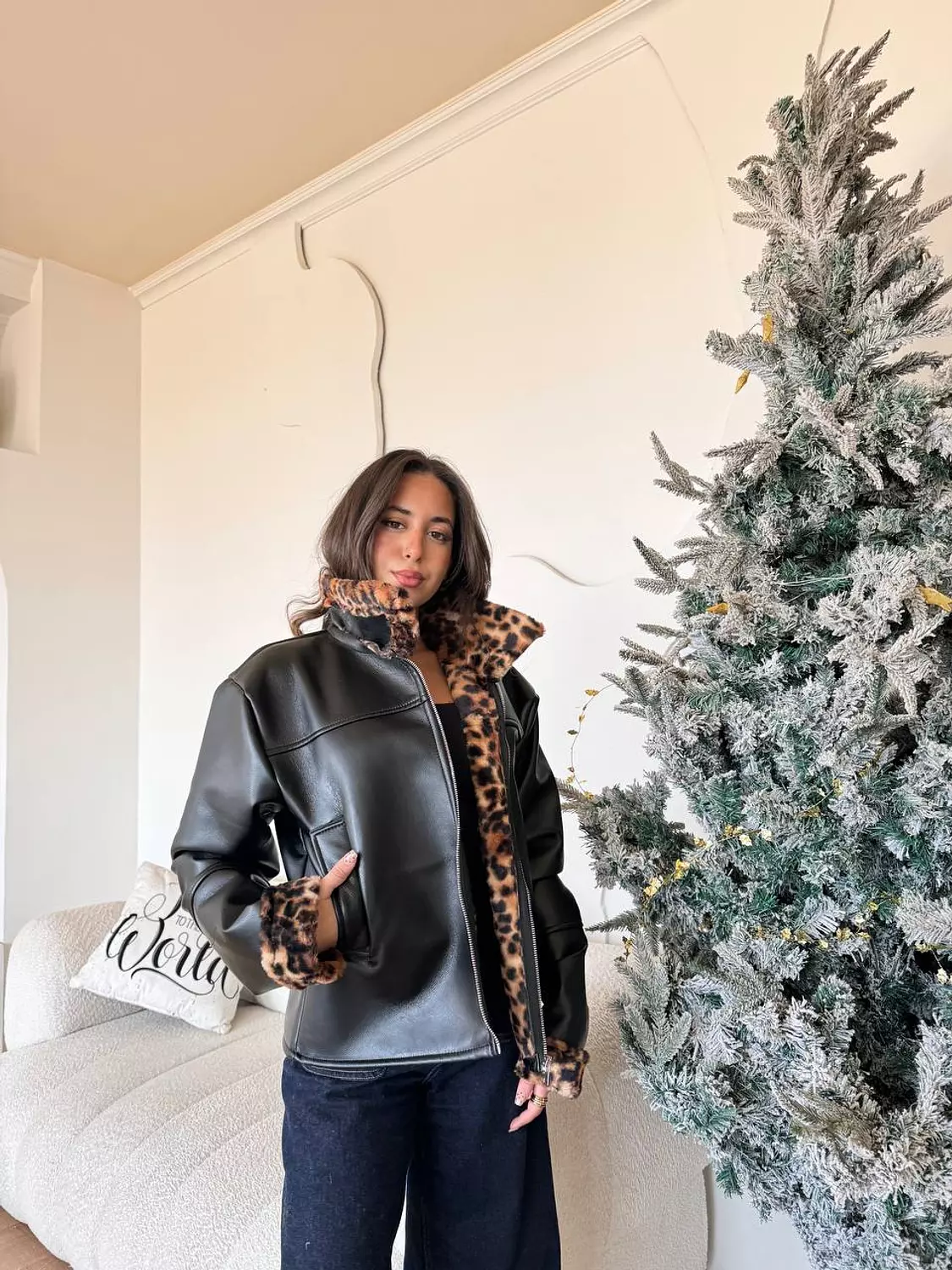 Leopard Fur Leather Jacket 3