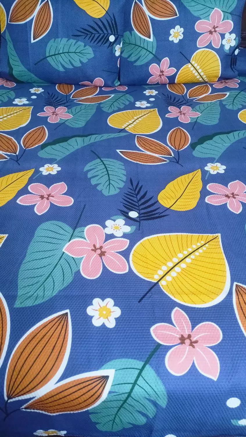 طقم ملايه كبير بيكا ورد ازرق image