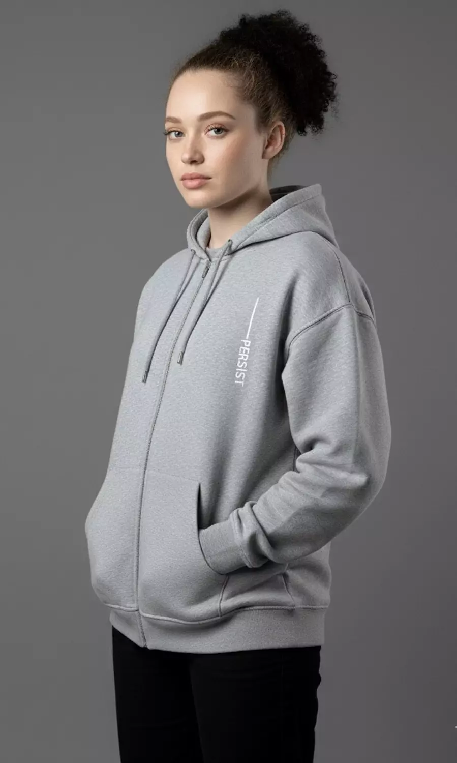 Persist ZIP UP Sweatshirt _ Grey 1