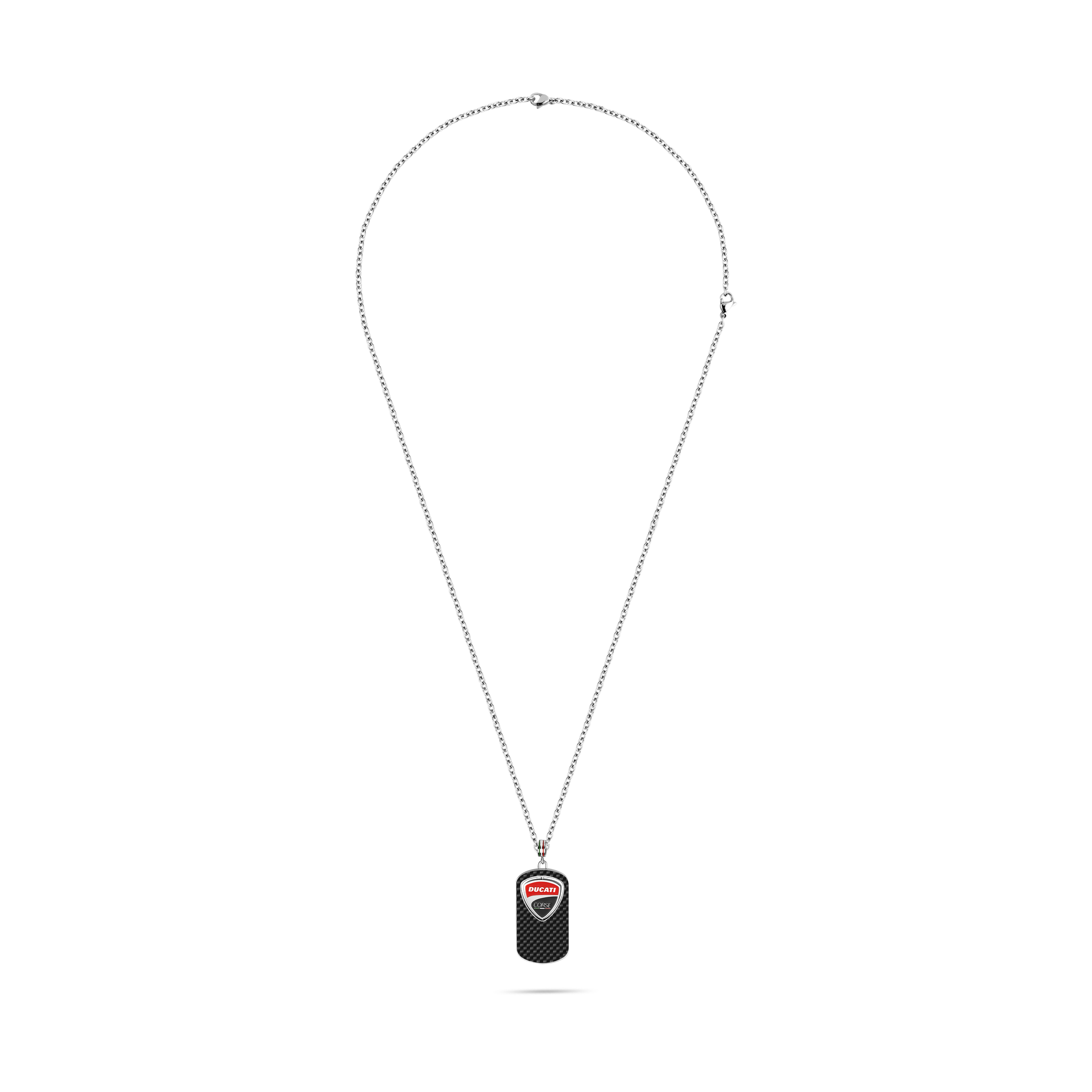 Ducati - DTAGN2137601 - TARGA Stainles Steel CABLE CHAIN WITH CARBON FIBER NECKLACE