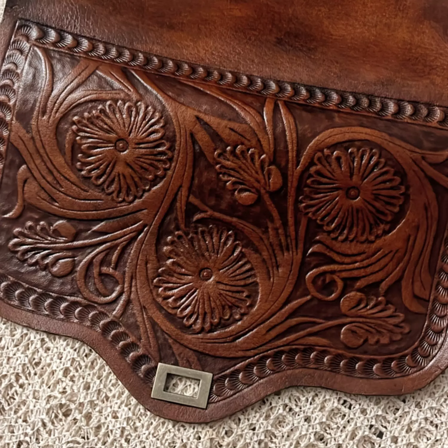 Fully Floral tooled leather bag  2