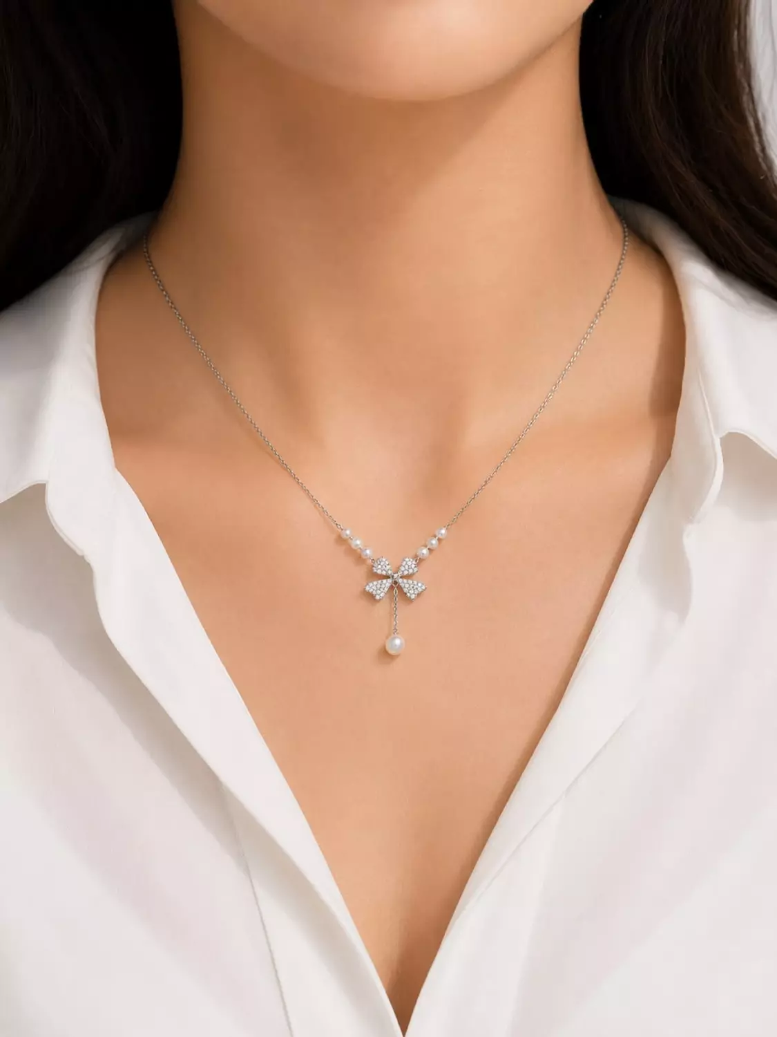  Silver Necklace Butterfly image