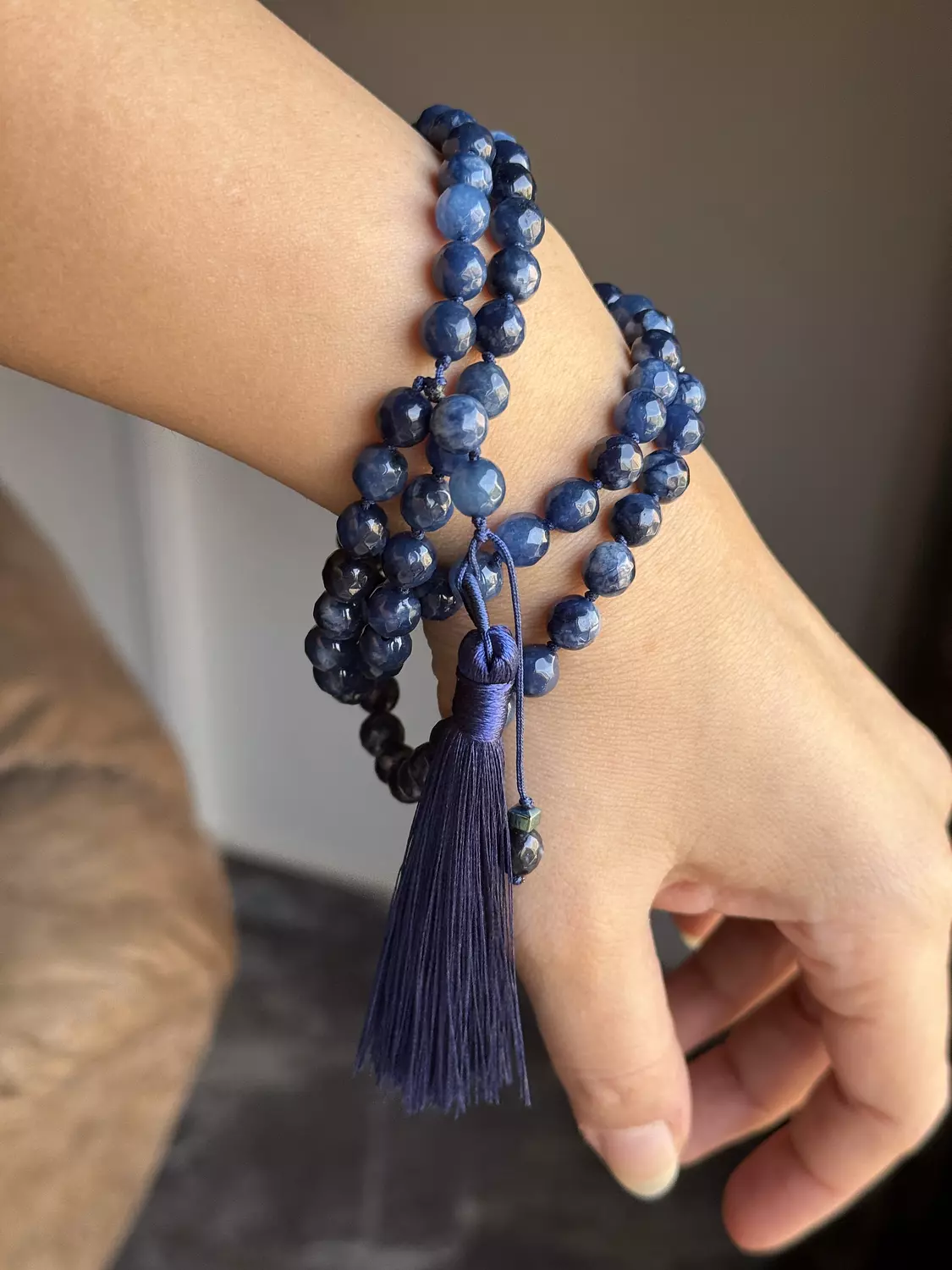 Knotted 99 Bead Rosary  " Dark Blue " ( By Order ) 1