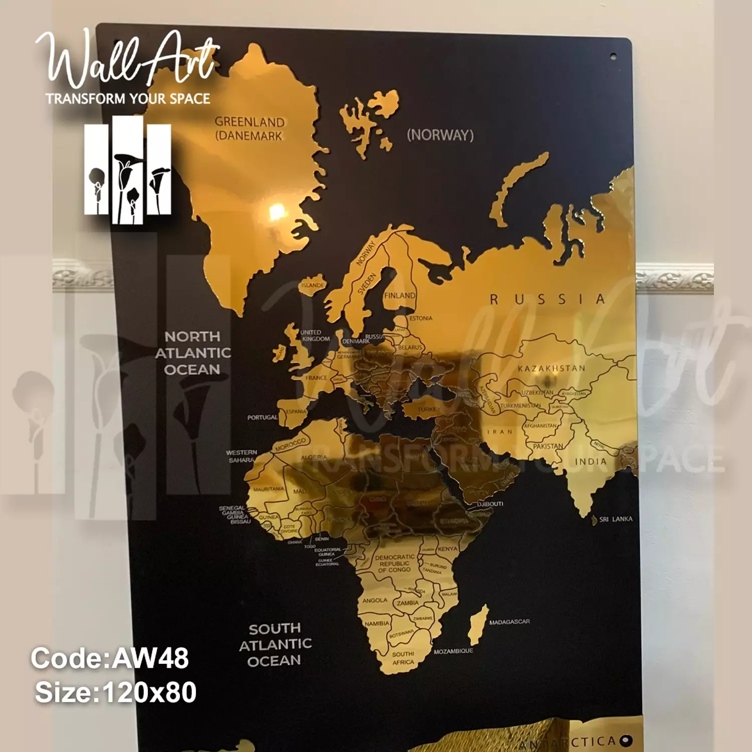 AW48-Engraved World Map 8