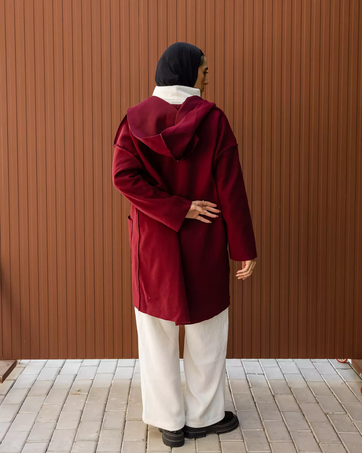 Gogh Coat in Burgundy 2