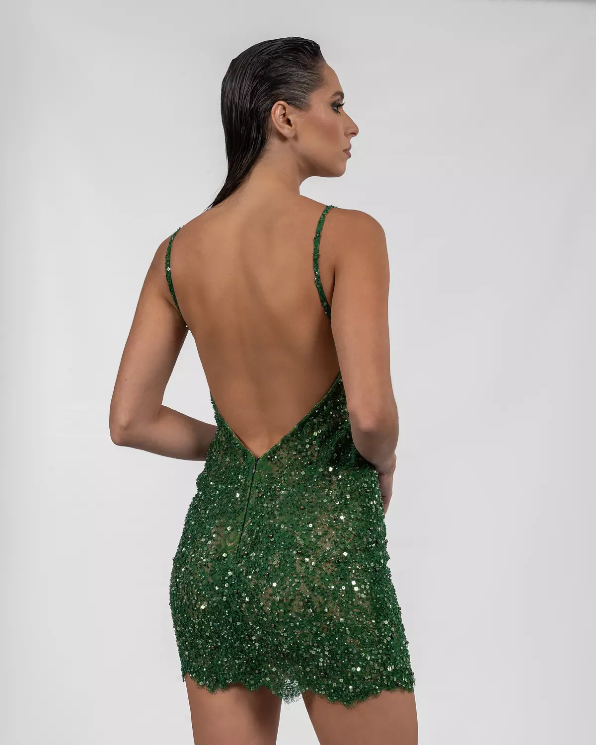 Emerald Spark Sequin Mini Dress hover image