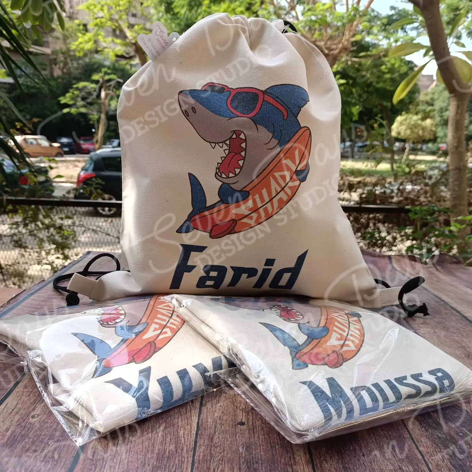 Shark Drawstring Bag image