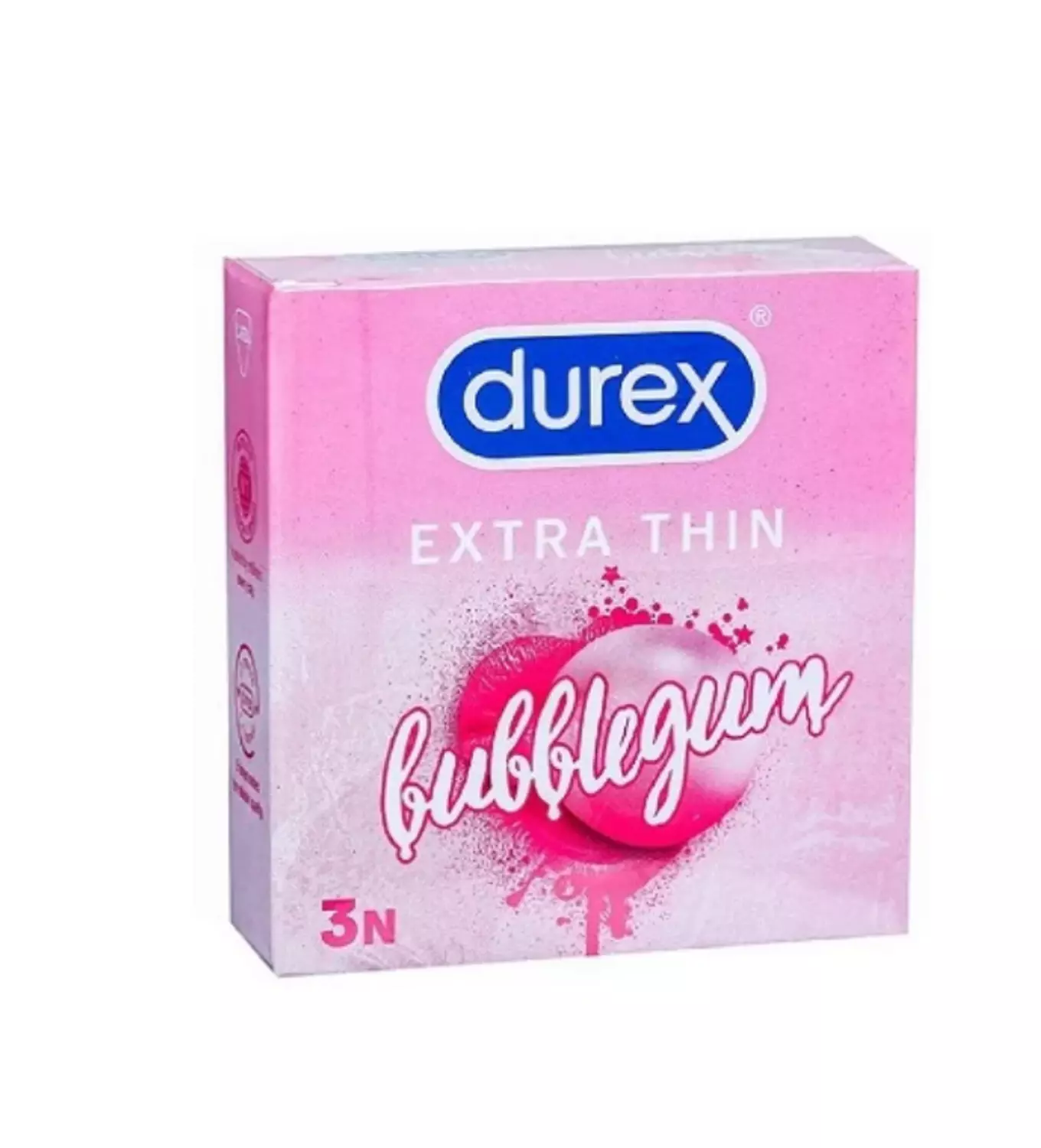 DUREX EXTRA THIN BUBBLEGUM CONDOM 3 PIECES image