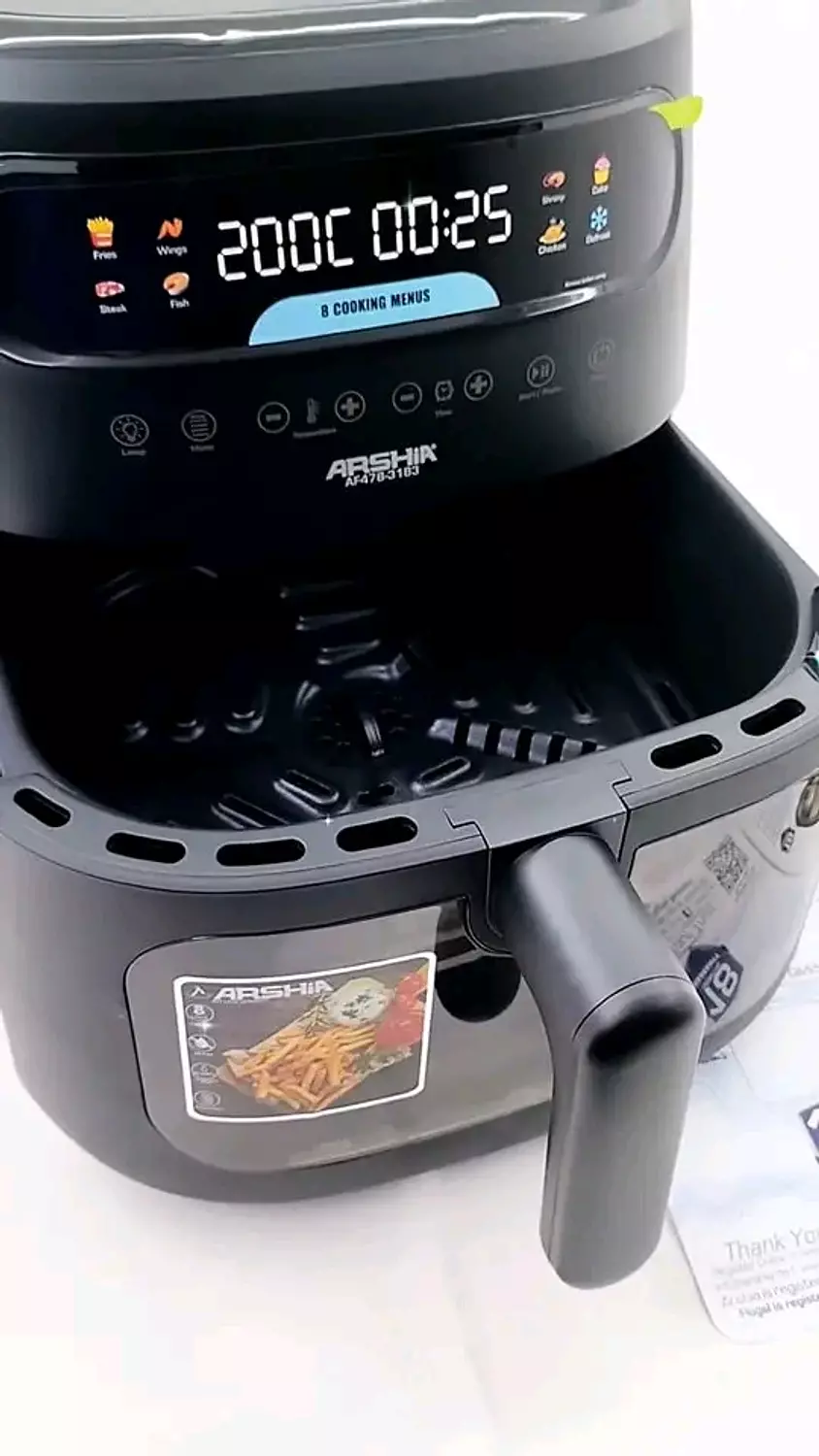 Arshia Air Fryer 1750 Watts and 8 Liters 6