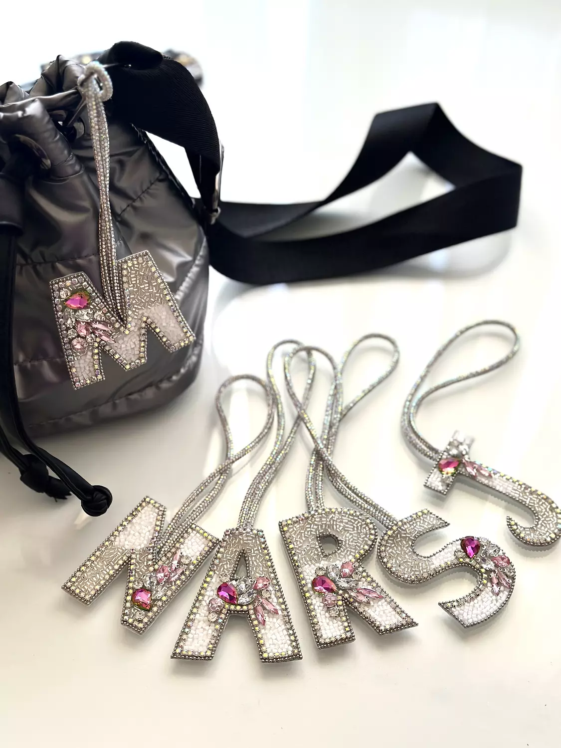 Letter bag charm  4