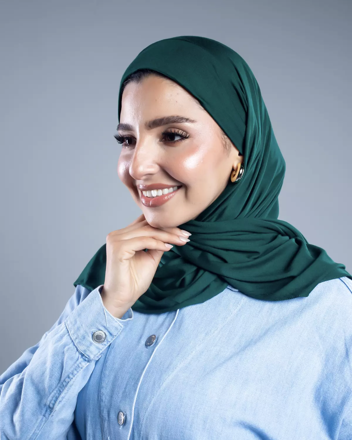 Jamila 2 in 1 evergreen cotton scarf  3