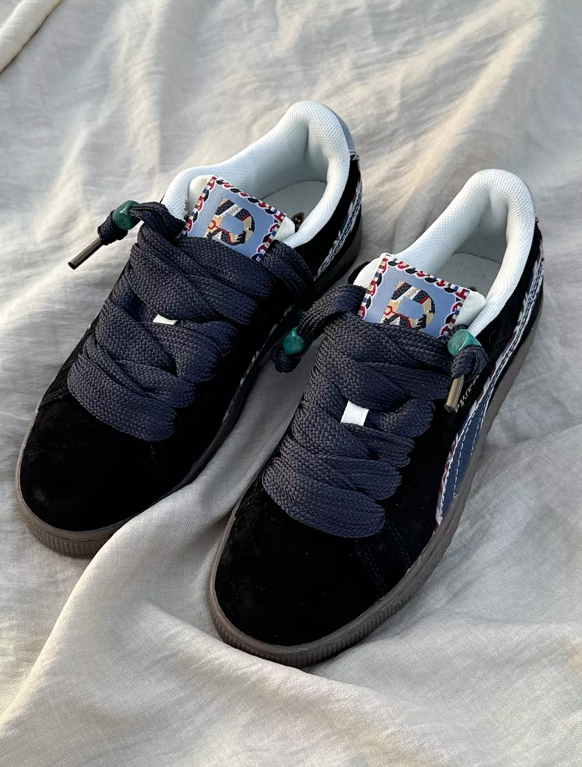 Puma Suede 'Black Navy Marzipan Light Blue' image