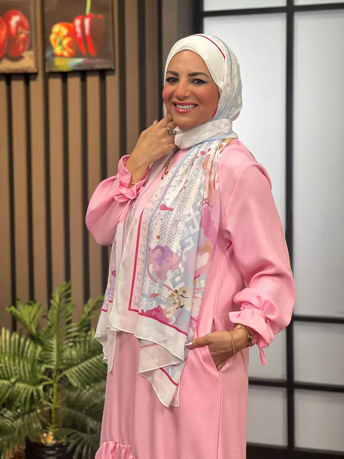 Ribboned Linen Dress - Pink 2