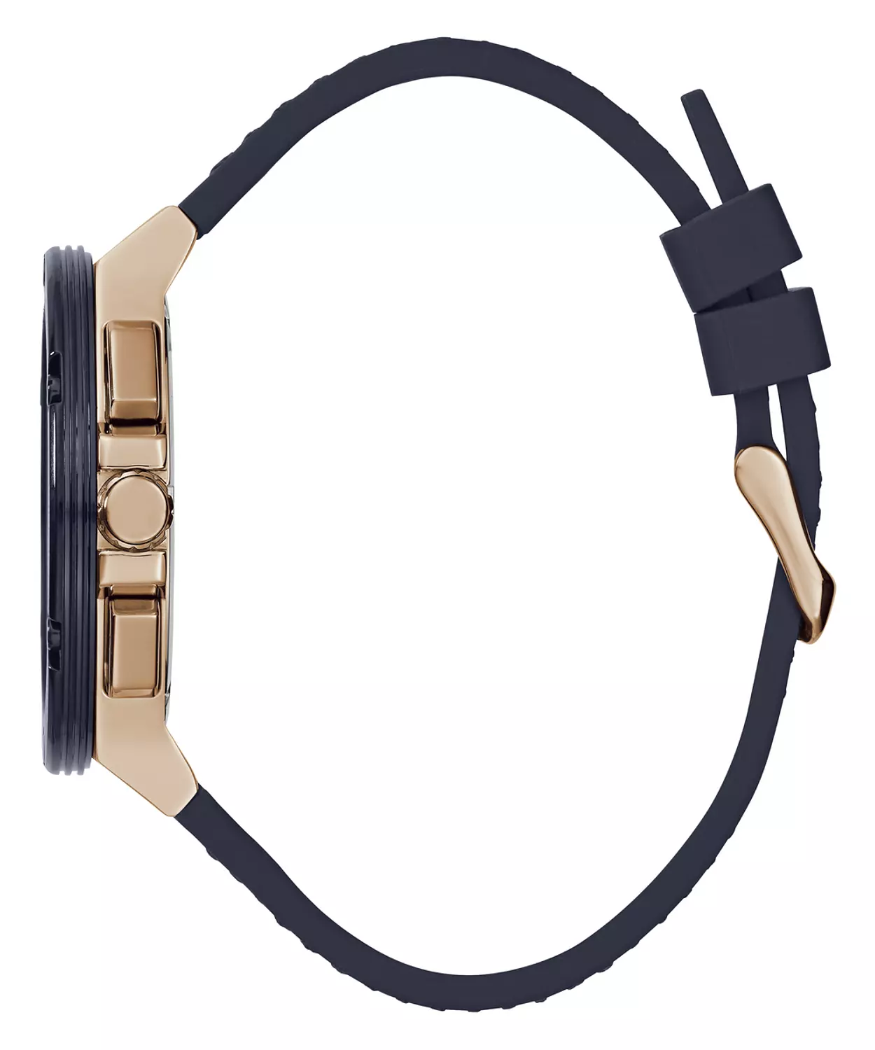 GUESS GW0487G4 ANALOG WATCH For Men Round Shape Navy Silicone Textured Strap 4