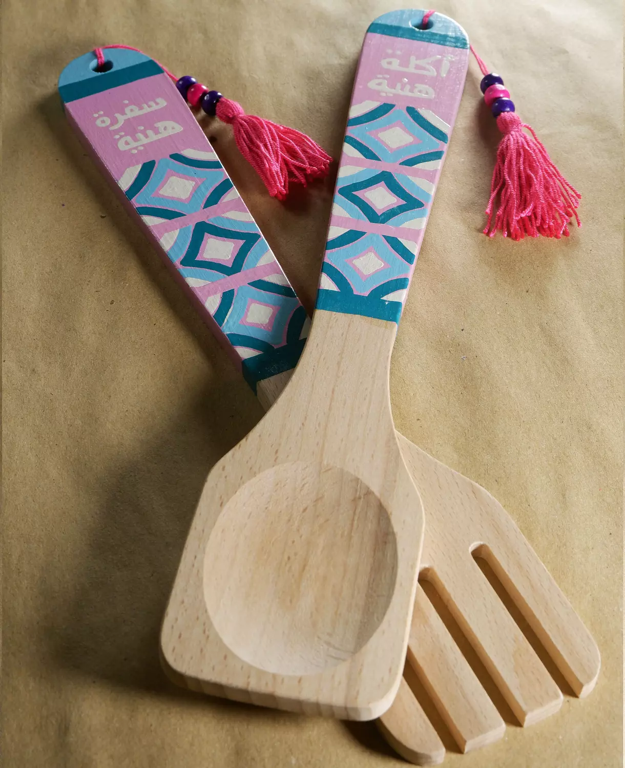 Fork & spoon - losange pink image