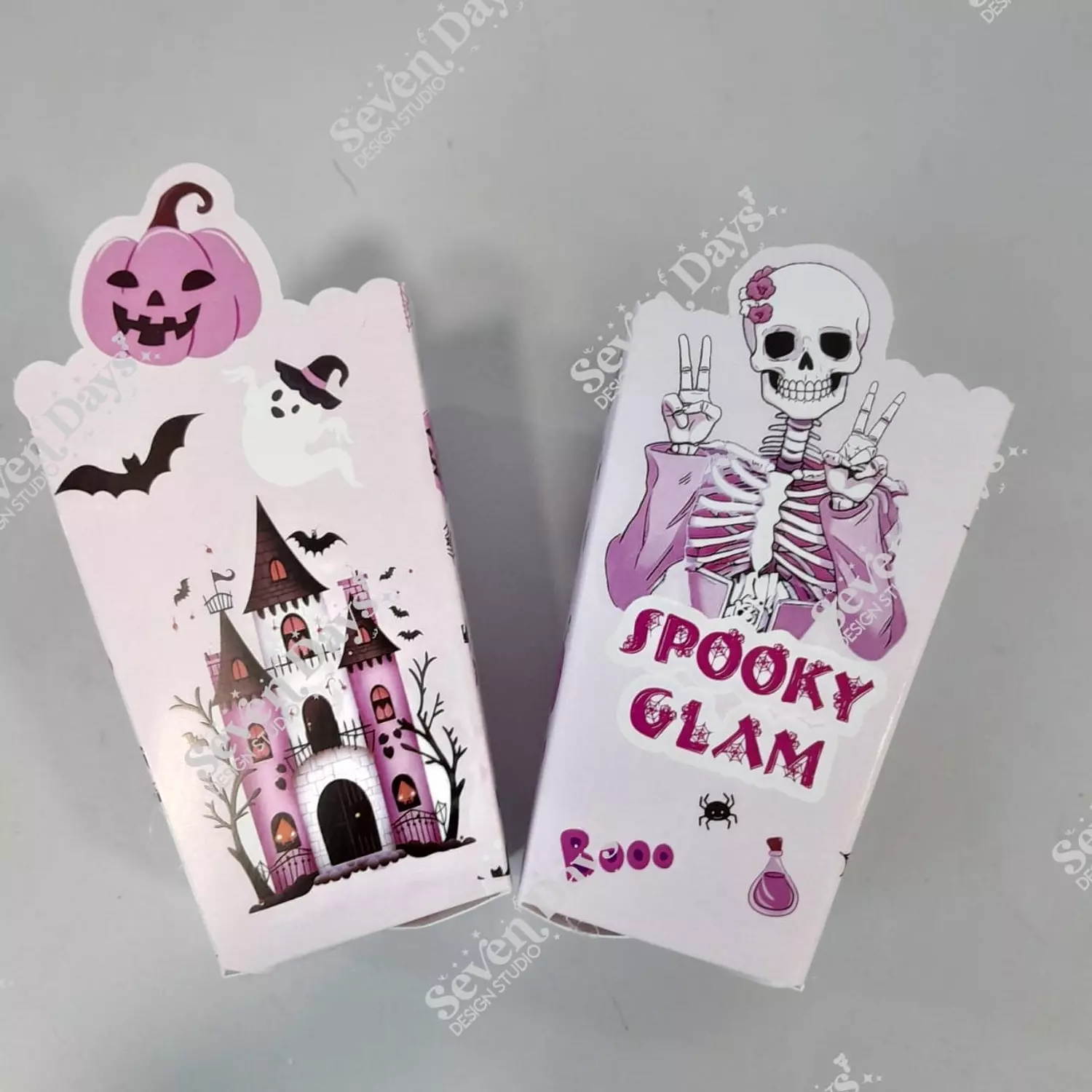 10 Pink Halloween Popcorn boxes  1