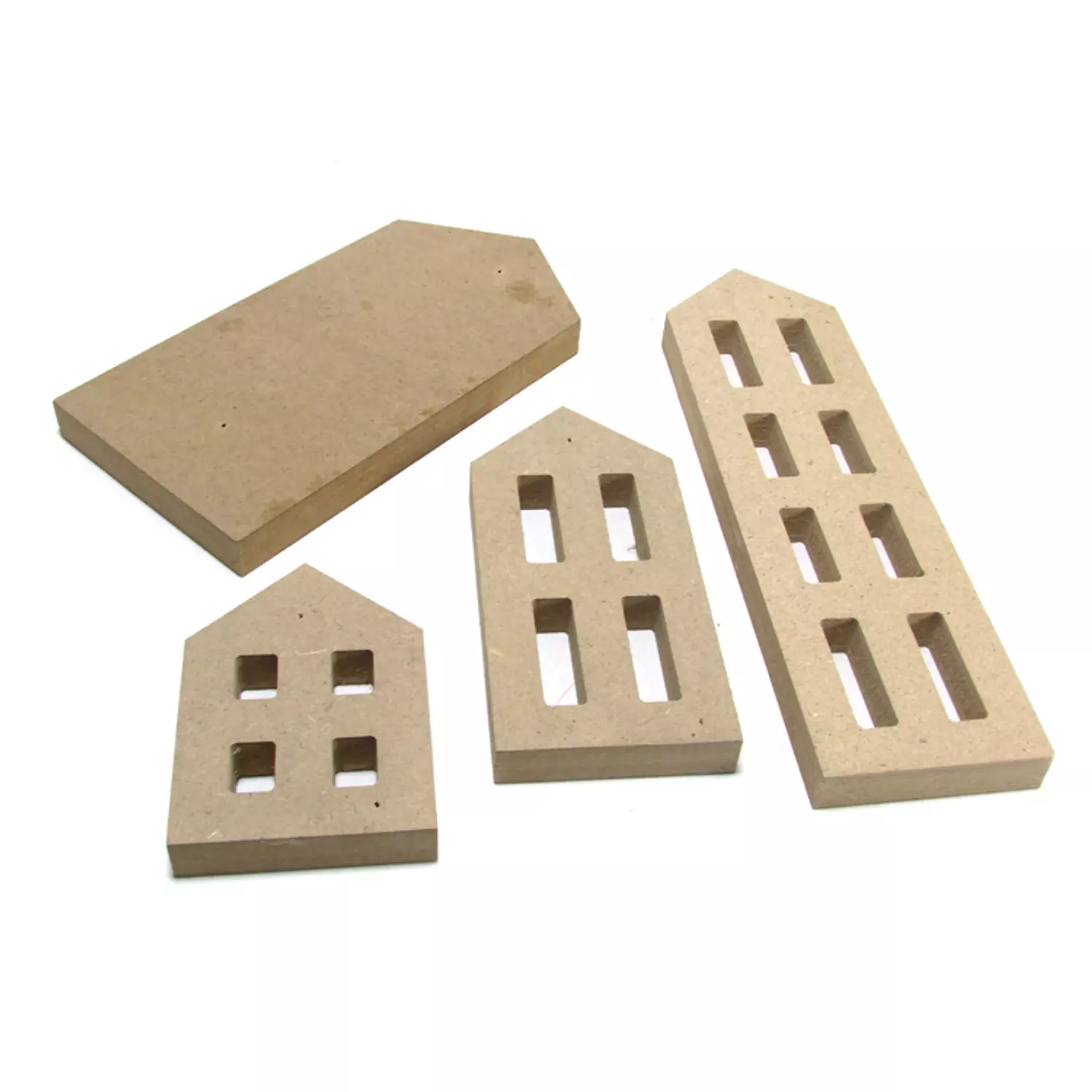 Décor set of 4 wooden houses 18 ml 2
