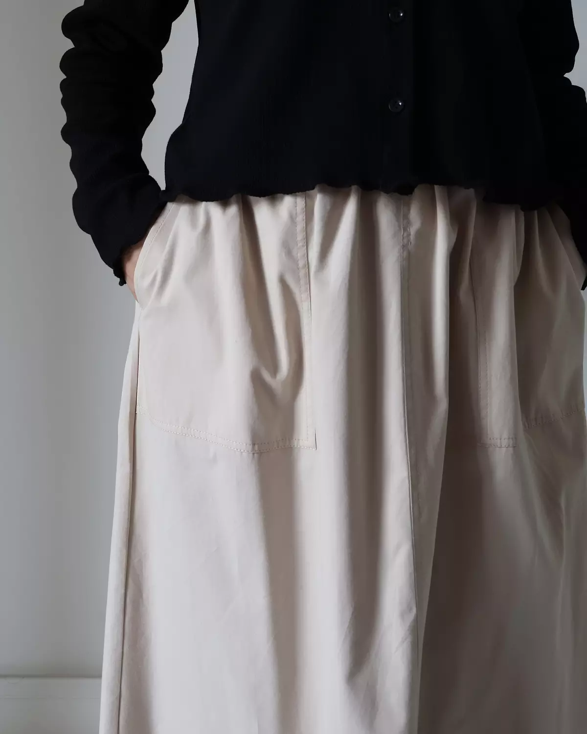 GABARDINE A LINE SKIRT BEIGE TEENAGE 5