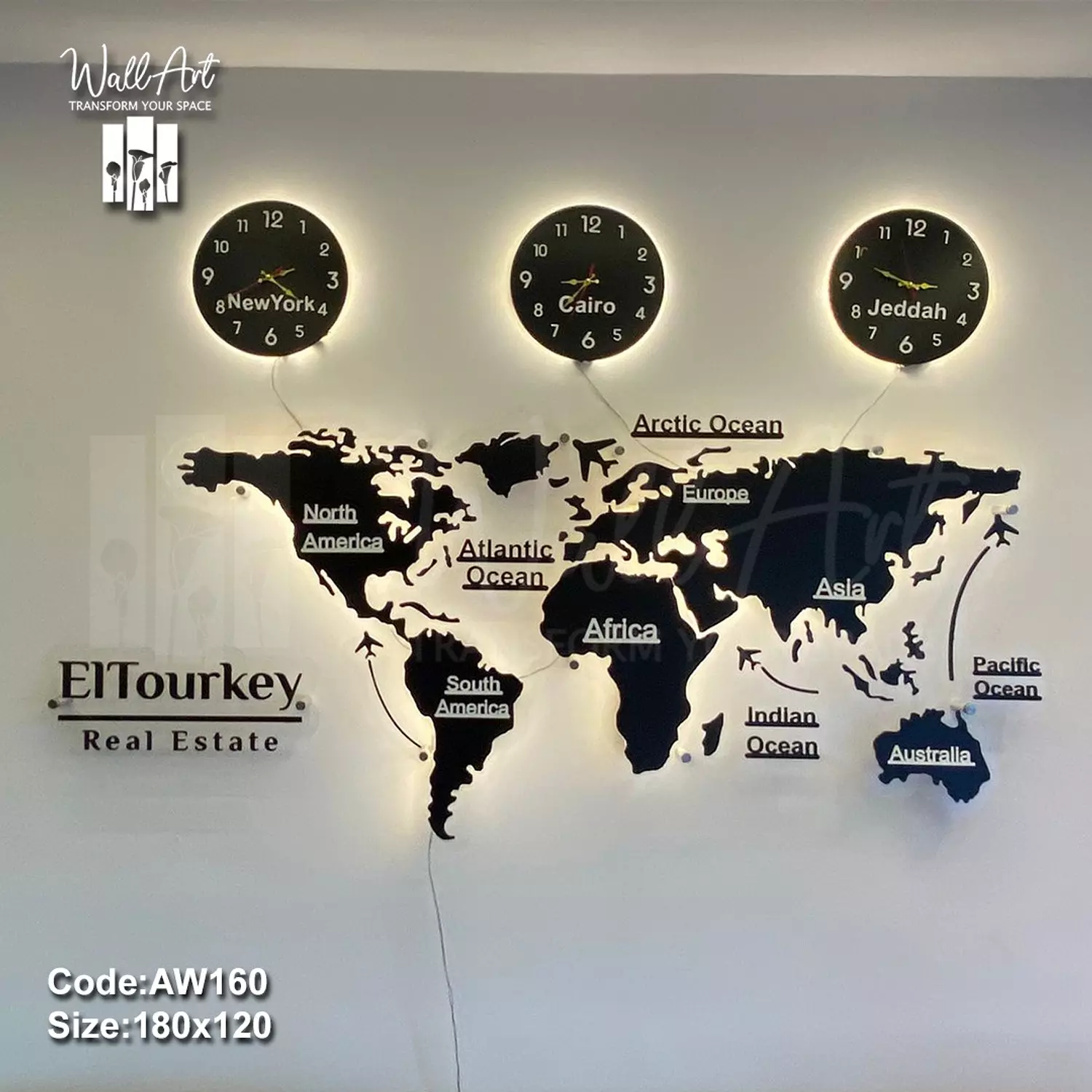 AW160-Lighted Acrylic World Map   7