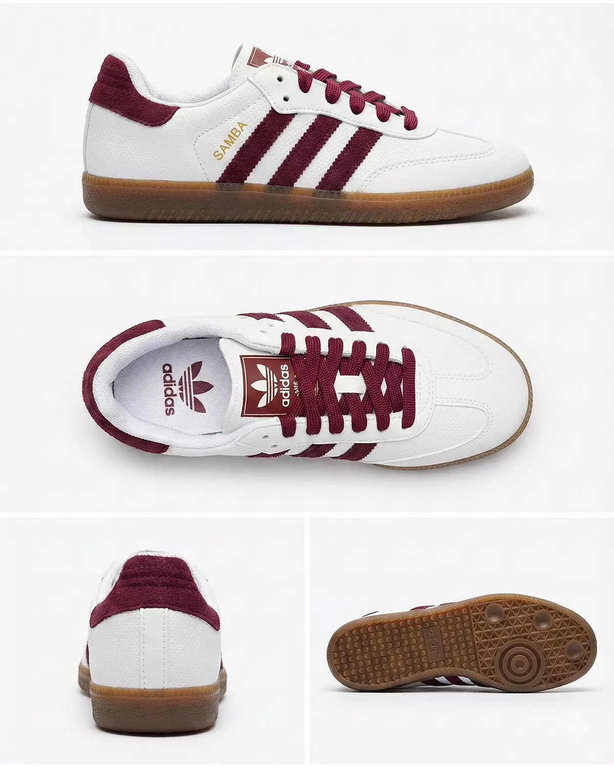 adidas samba shoes for women - white Burgundy 1