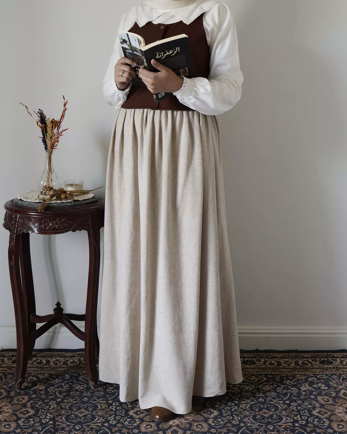 Brown Linen Skirt 3