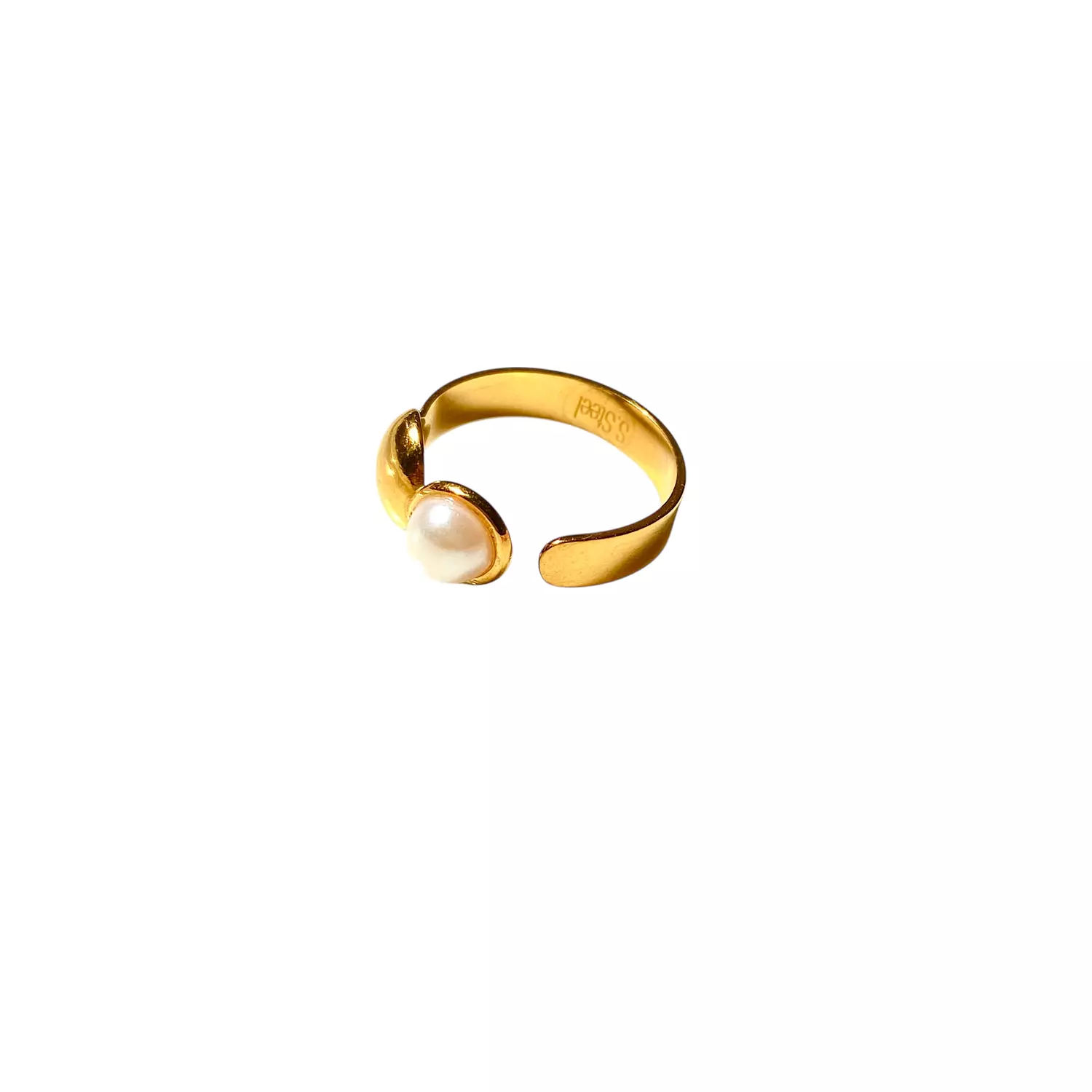 Minimal Pearl Open stainless steel Ring image