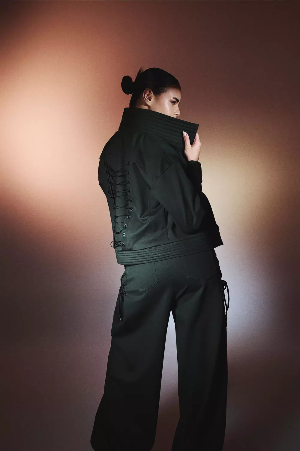 FYH Bordo Statement Jacket with Ribbon Cross Back 5