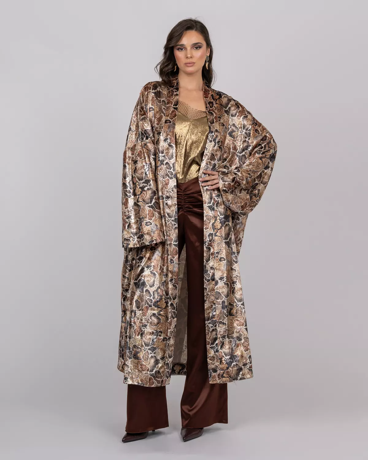 Silk Velvet Leopard Print Maxi Kimono 6