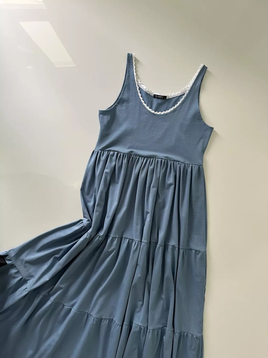 (Cotton ruffles dress blue (T 6