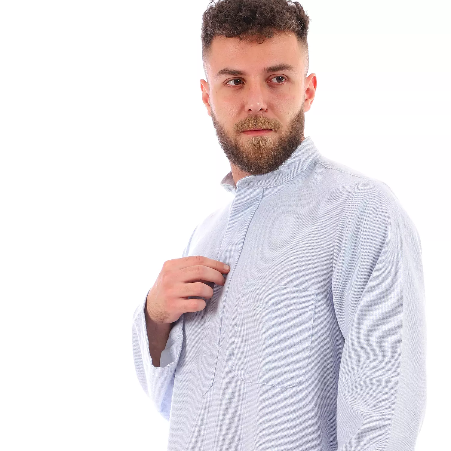 Shorto Men's Kastoor Galabeya - 2348 - Light Blue 3