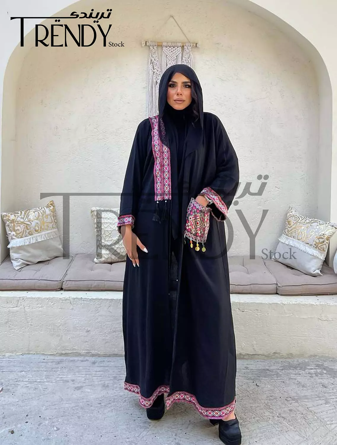 Ramadan kaftan with Indian jacquard 1
