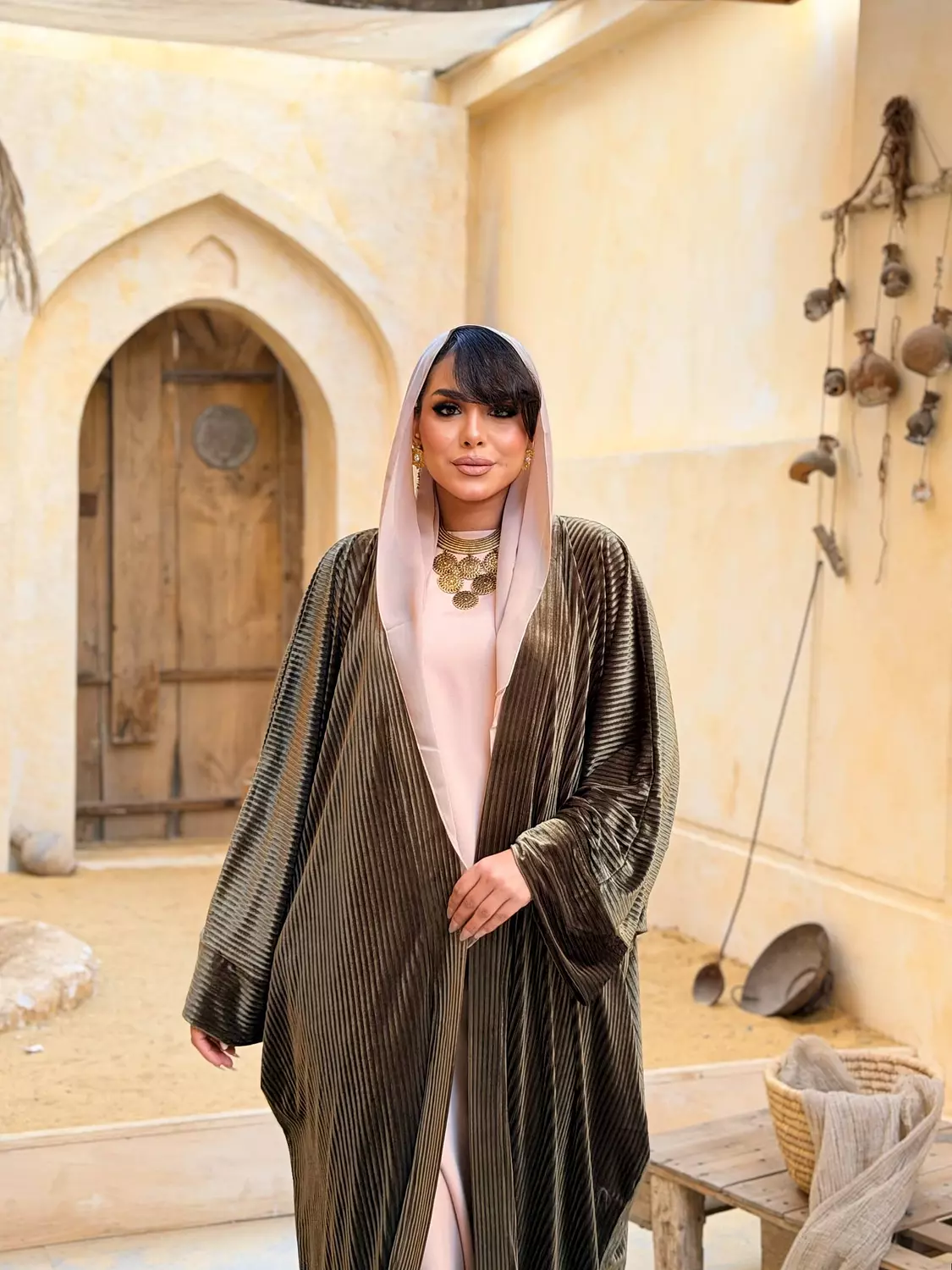 Al Aseel Kuftan In Olive  2