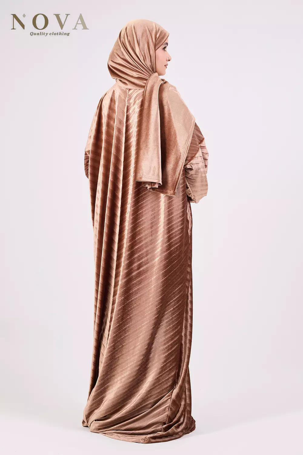 Toffee pleated velvet  2