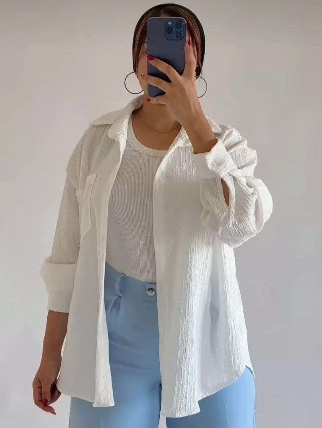 Women's Casual Long Sleeve Button-Down Shirt 5