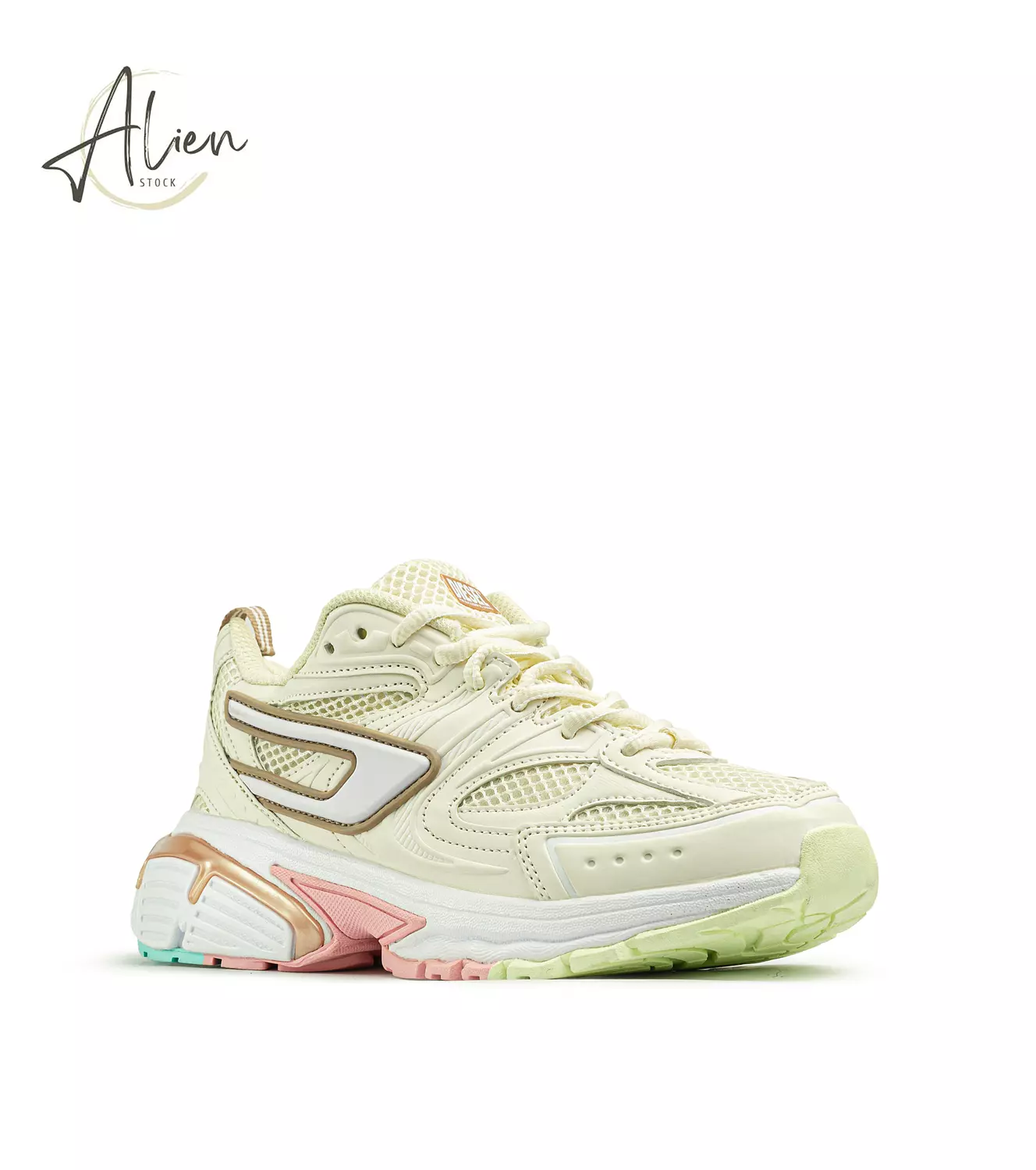 DISEL RUNNING SHOSE BEIGE BR PINK WOMEN 2