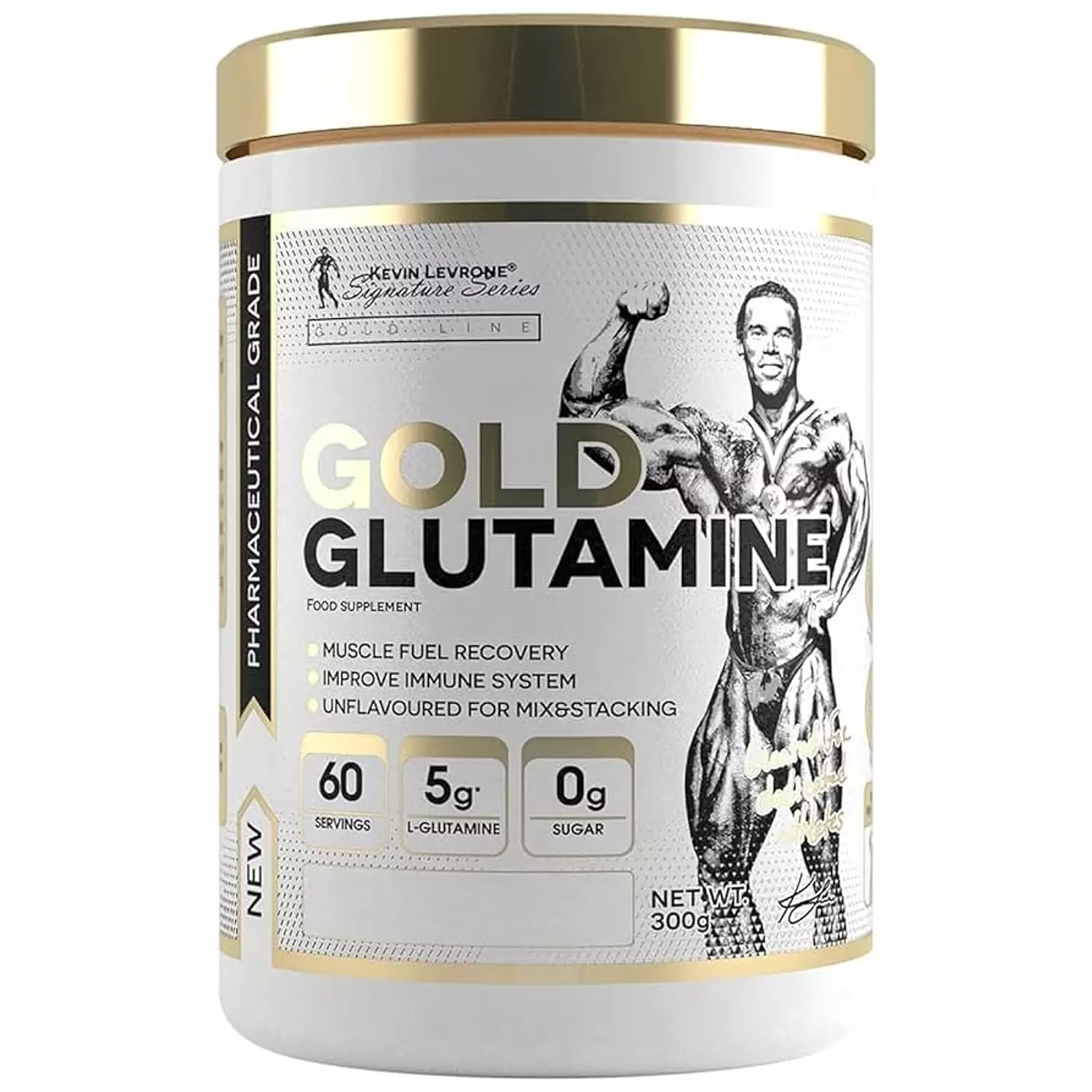 Kevin Levrone Gold Glutamine, Unflavored, 300 Gm, Muscle Fuel Recovery image