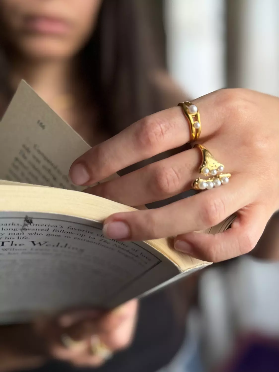 Layered Pearl Curved Ring 1