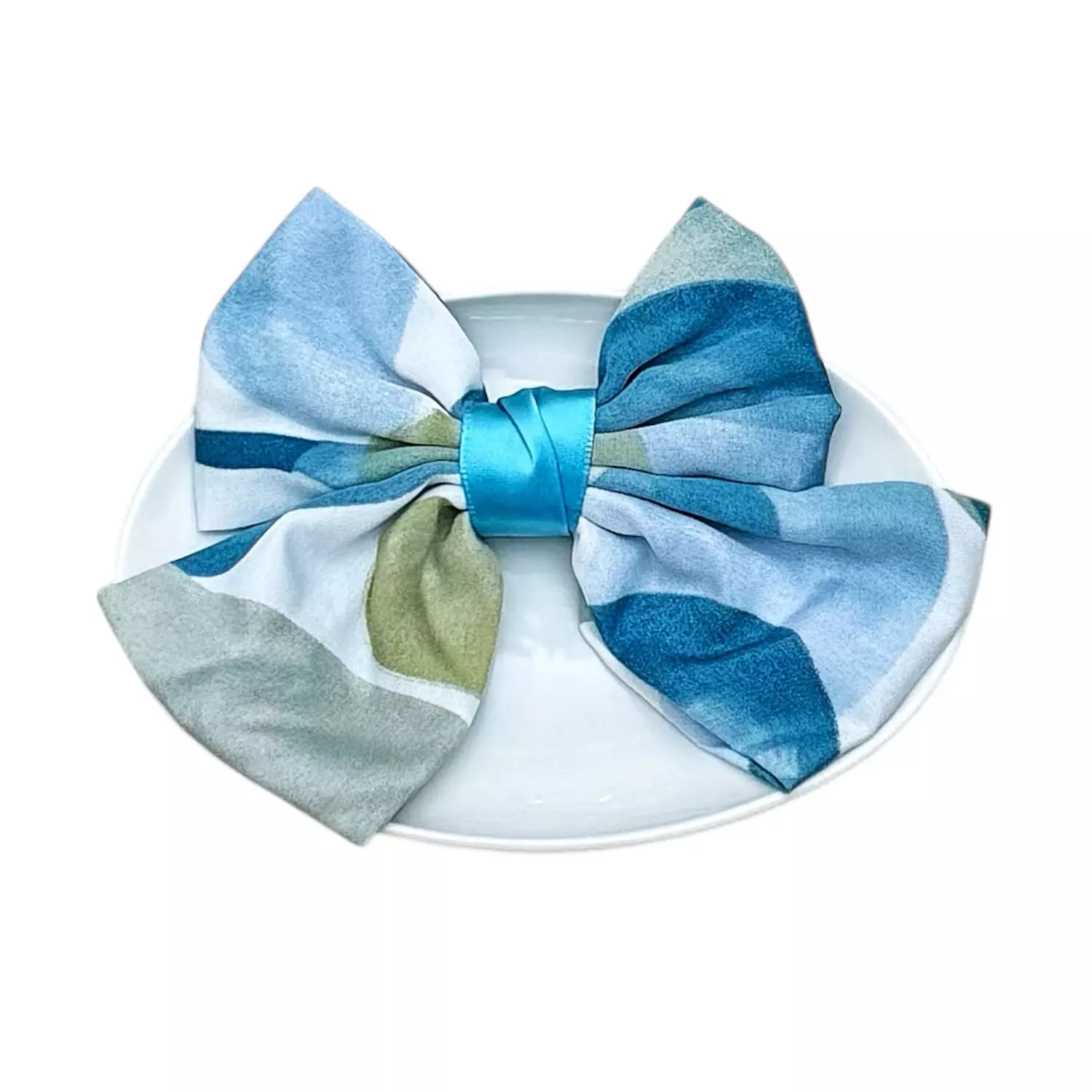 Blue Tropical Bowtie Hair Clip image
