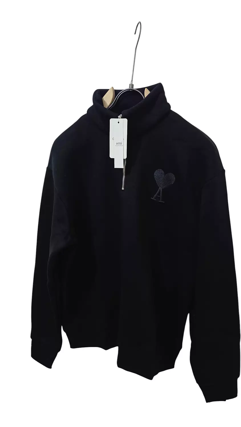 AMI du coeur sweater half zip black hover image