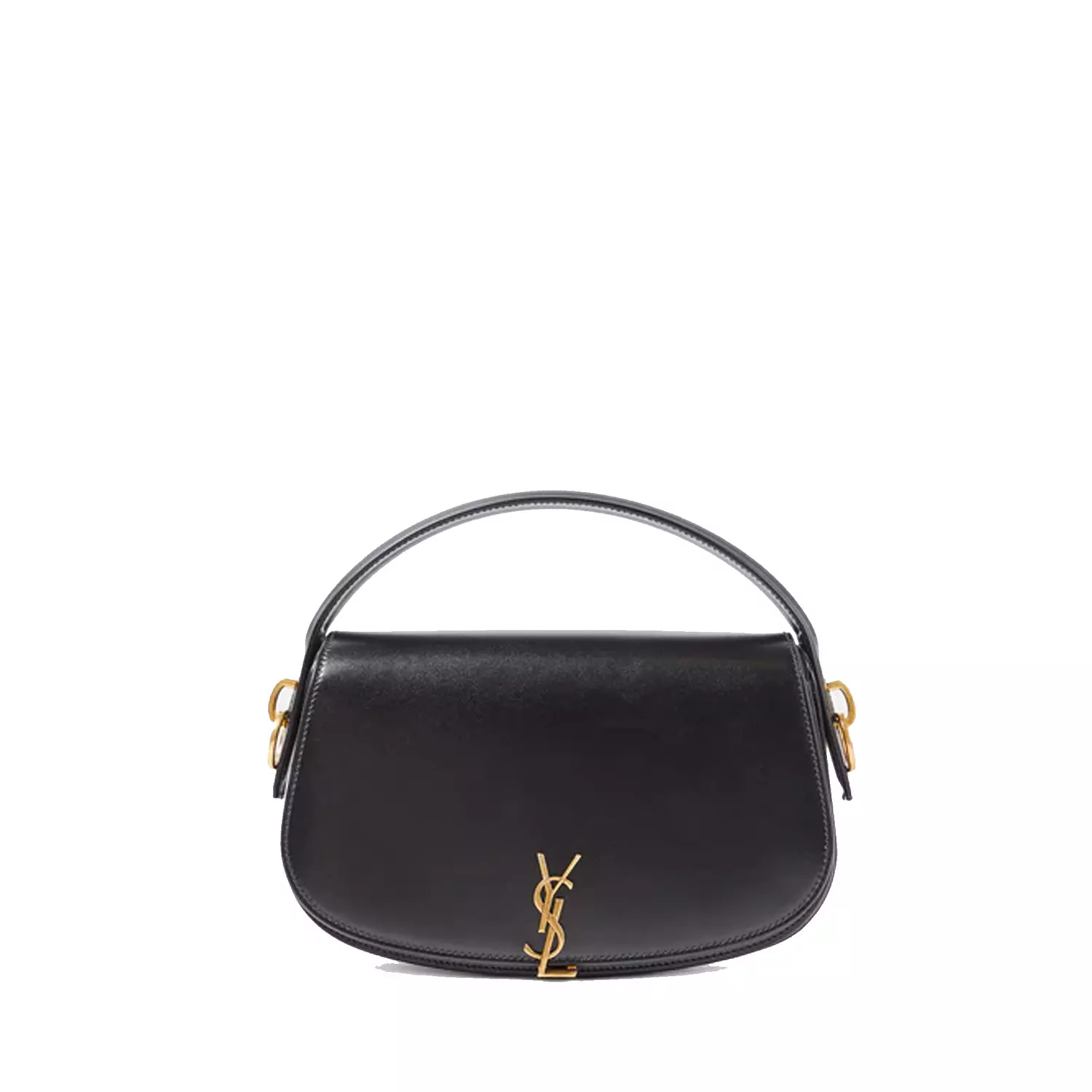  Saint Laurent Voltaire leather shoulder bag, specifically the mini version in black calfskin leather image