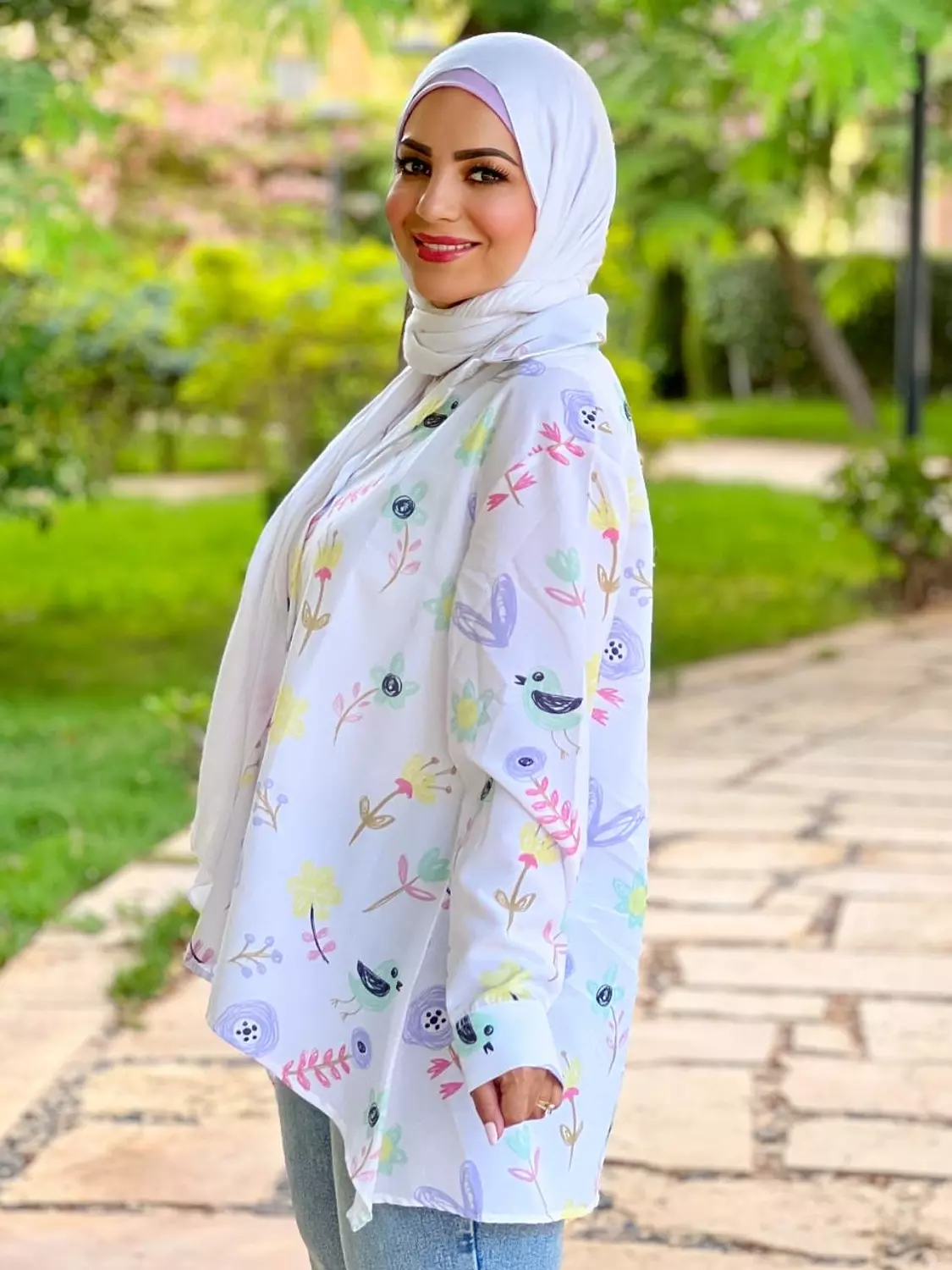 Printed Poplin Shirt - Bird 5