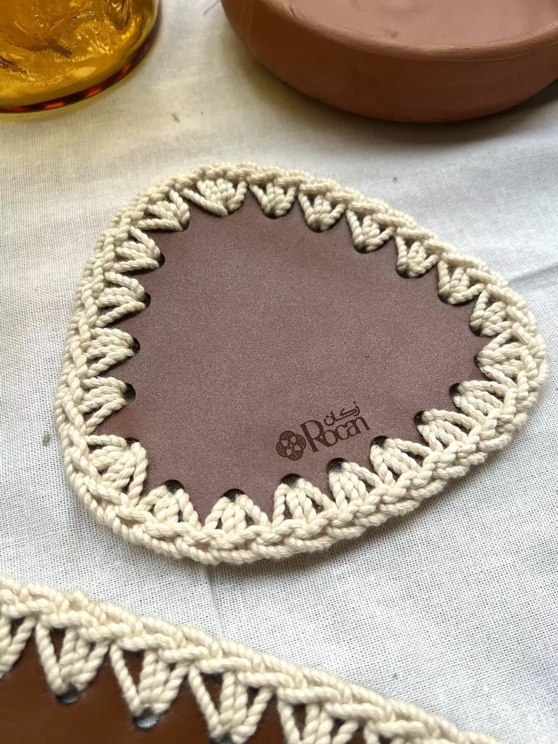 Genuine Leather Placemat & Coaster Set 7